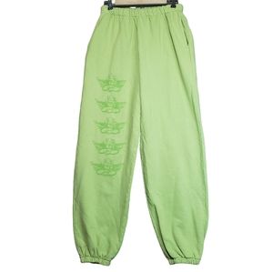 Boys Lie Read Me Revamp Sweatpants Green Size Large 100% Cotton